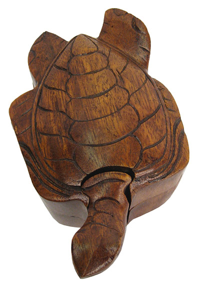 Wooden Turtle Puzzle Box - Click Image to Close